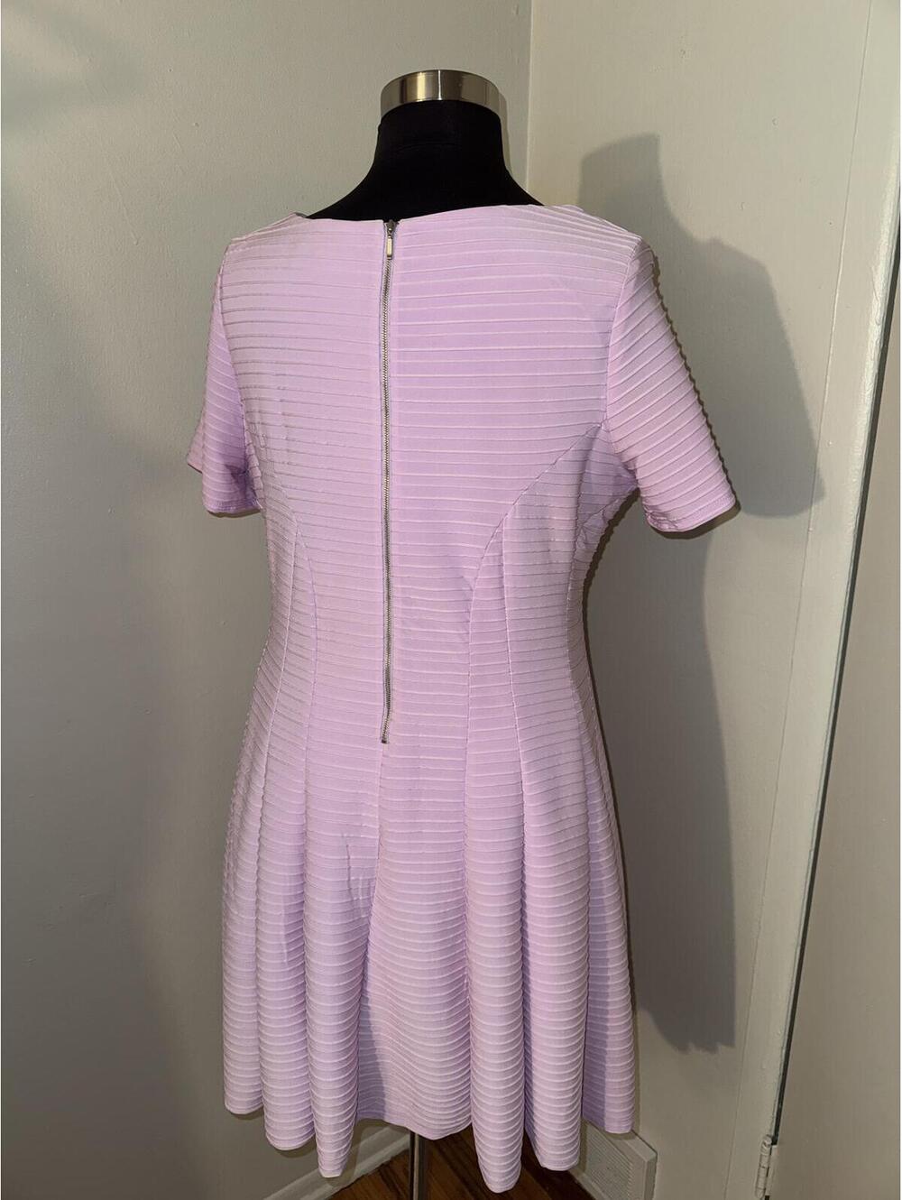 Lane Bryant Lavender Textured Fit & Flare Dress Size 18/20 - Picture 4 of 6